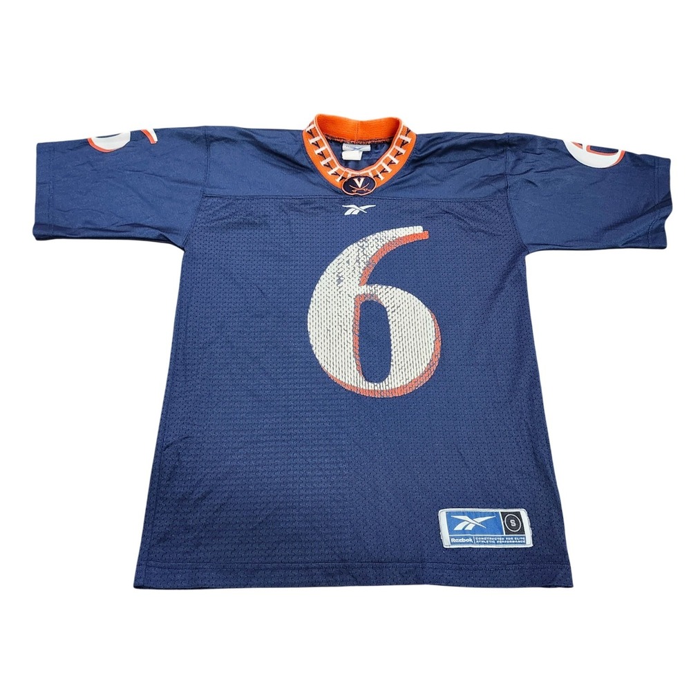 VIRGINIA CAVALIERS REEBOK MENS S NAVY NCAA FOOTBALL JERSEY 6 EUC